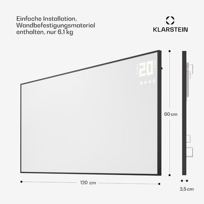 Klarstein Infrarotheizung mit Thermostat, 770W Elektroheizung, Smart Home Bild-Infrarotheizung zur W