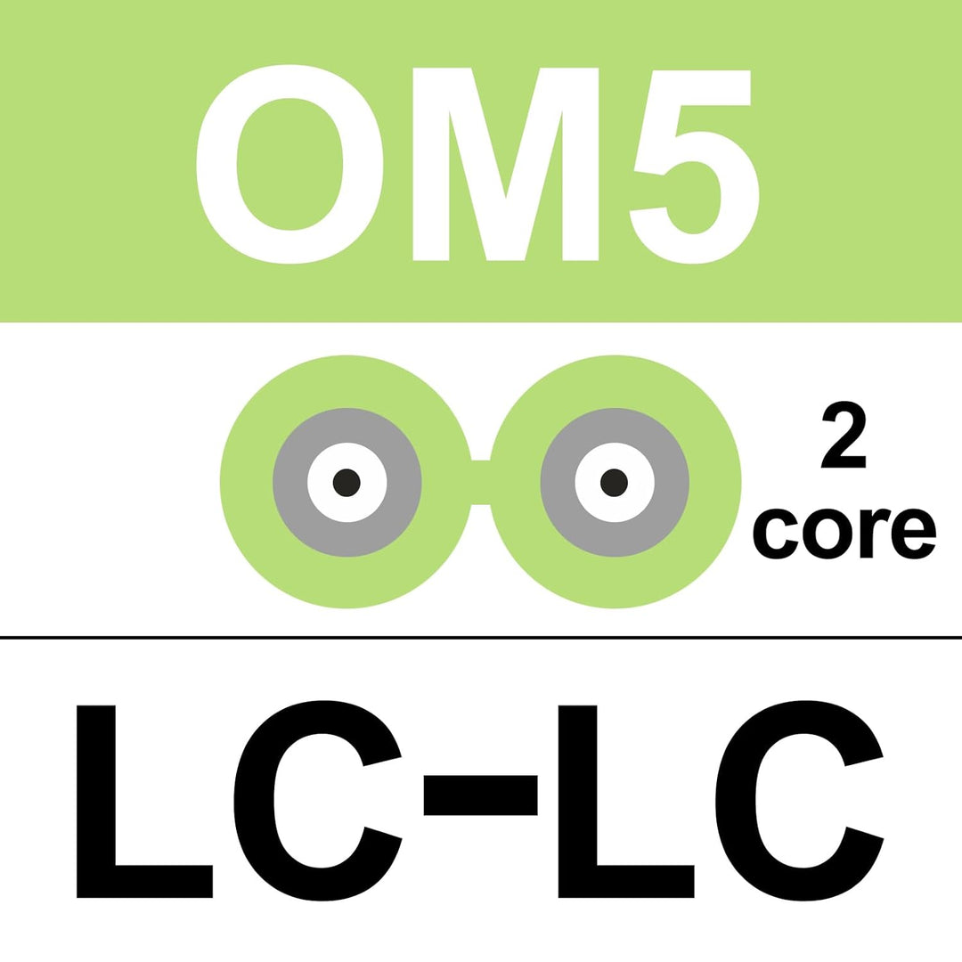 10Gtek LC to LC OM5 Fiber Patch Cable - 10Gb/Gigabit Multi-Mode Jumper Duplex 50/125μm LSZH Fiber Op