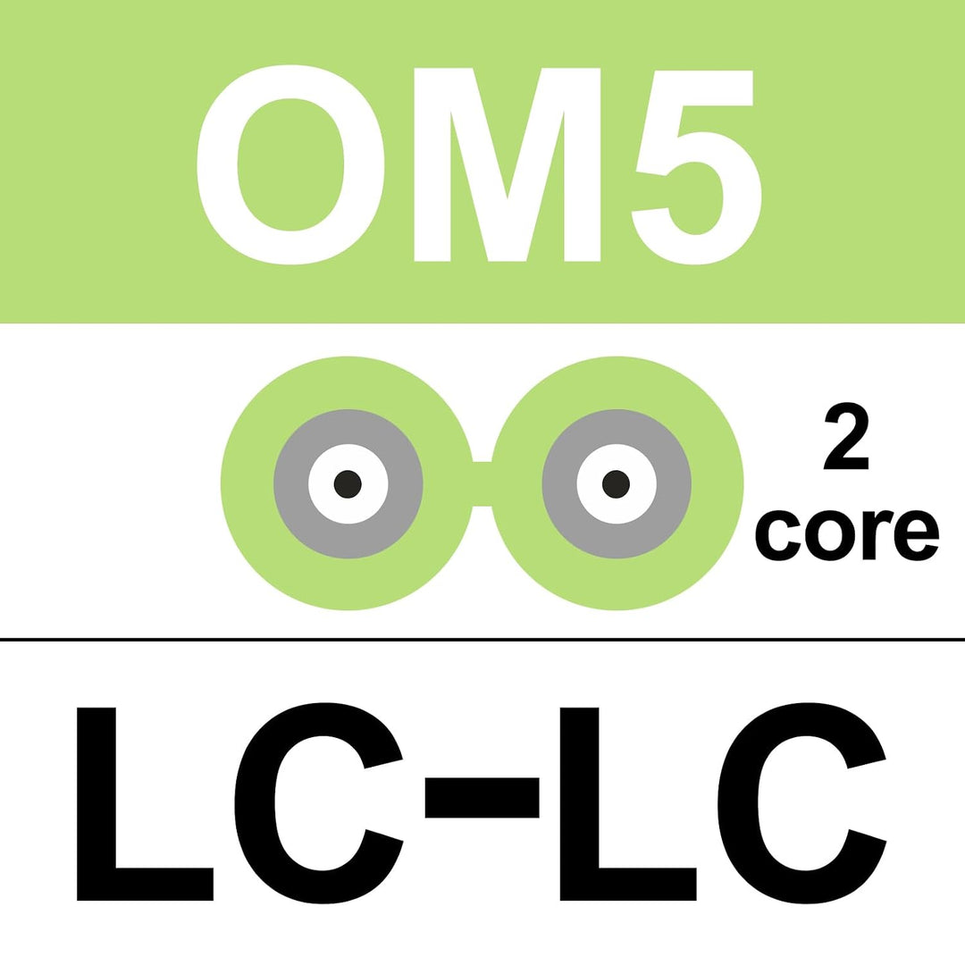 10Gtek LC to LC OM5 Fiber Patch Cable - 1G/10G/40G/100G Multi-Mode Jumper Duplex MMF 50/125μm LSZH F