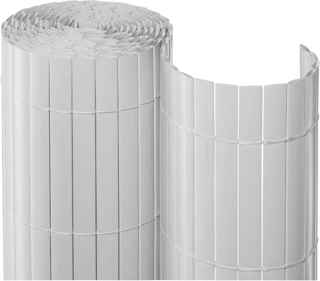 NOOR Sichtschutzmatte PVC 1,2 x 3m Weiss I Wasserdichter Sichtschutz aus Kunststoff für Gärten I UV-