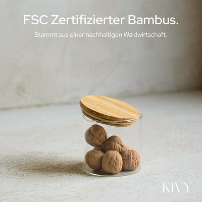 KIVY Vorratsgläser mit Deckel - 4 x 600ml - Kleine Vorratsdosen mit Deckel - Vorratsdosen Glas mit D
