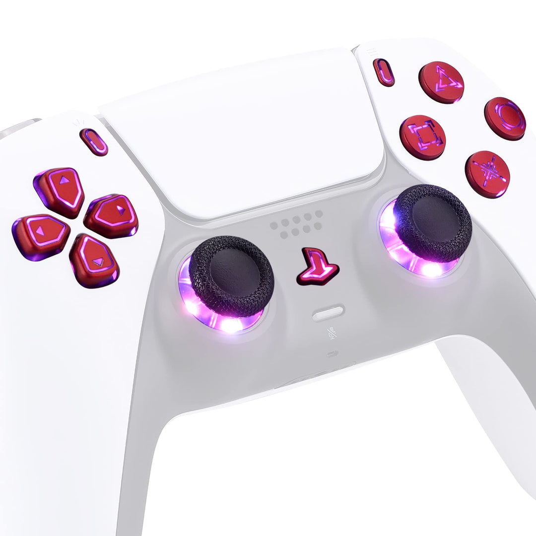 eXtremeRate 9 Modi 7 Farben DTF V3 LED Kit für ps5 Controller Ersatz Leuchttaste D-Pad Thumbsticks S