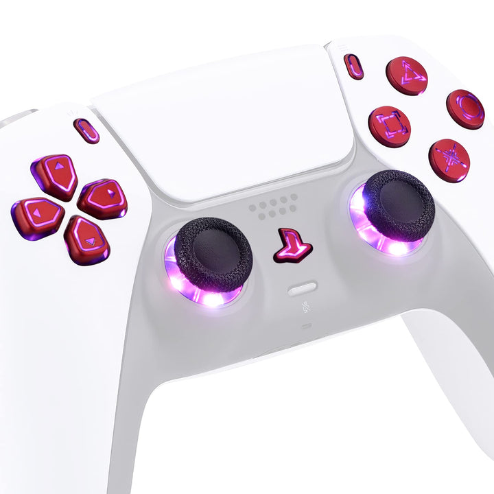 eXtremeRate 9 Modi 7 Farben DTF V3 LED Kit für ps5 Controller Ersatz Leuchttaste D-Pad Thumbsticks S