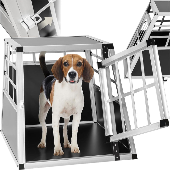 tectake® Alu Hundetransportbox -Diverse Grössen- (Single klein)