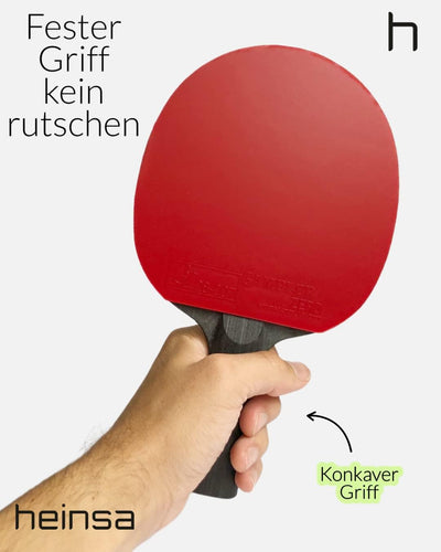 heinsa Carbon Profi Tischtennisschläger ITTF Wettkampf zugelassen Black Edition aus Lichtnussbaum mi