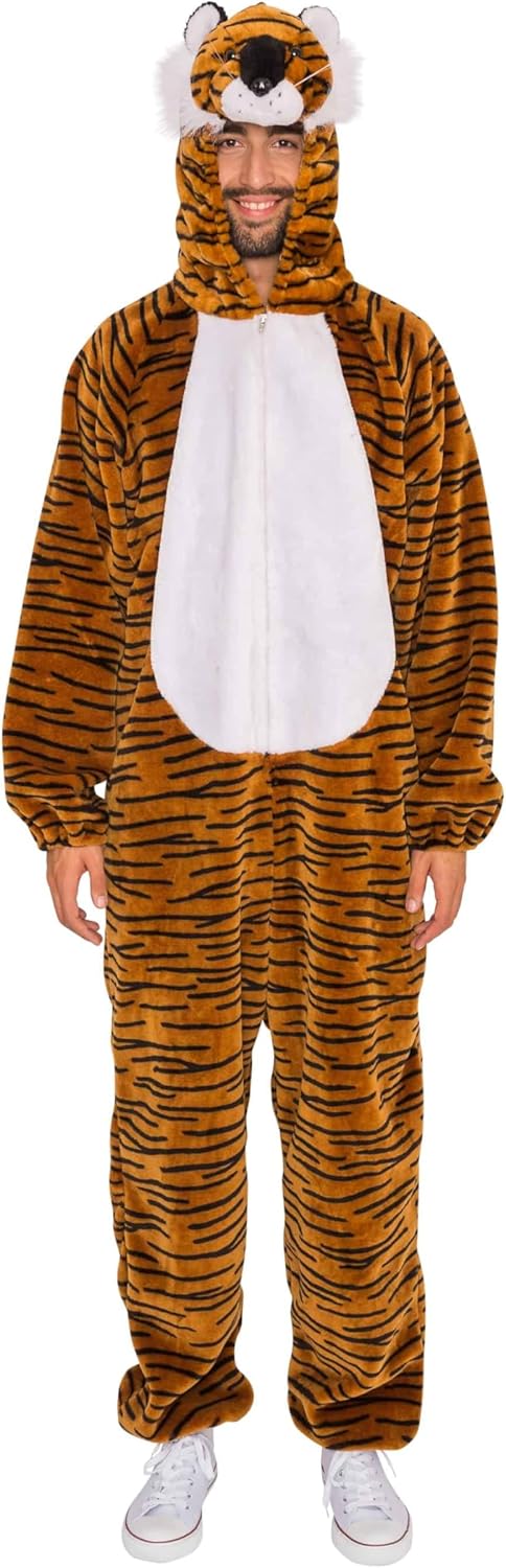 Deiters Overall Plüsch Tiger Herren schwarz/braun 56-58
