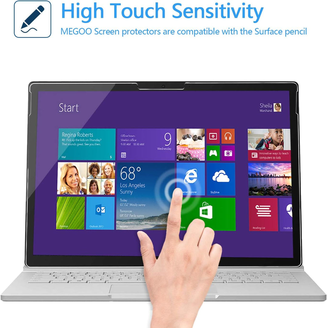 Megoo Surface Book 3 Displayschutzfolie 15 Zoll, gehärtetes Glas/einfache Installation/kratzfest, au