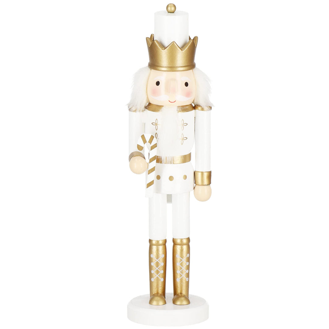 SPRINGOS Dekofigur Nussknacker Figur aus Holz König mit Krone 30,5 cm Weihnachtsdekoration Holzfigur