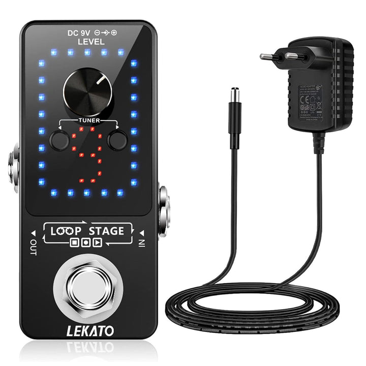 Guitar Looper mit Netzteil, LEKATO 9 Loops 40 Minuten Aufnahmezeit Gitarren-Looper Eingebautes Stimm