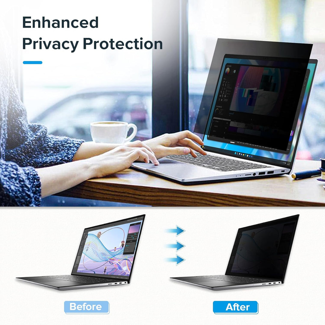 MOBDIK Blickschutzfolie für 13.3 Zoll Laptop 16:9 Abnehmbarer Anti Spy Blickschutz Privacy Filter Bl