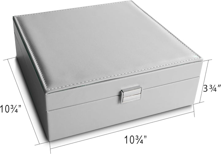 Frebeauty Ohrring-Organizer, klassische Schmuckschatulle, 50 Fächer, doppellagig, Schmuck-Aufbewahru