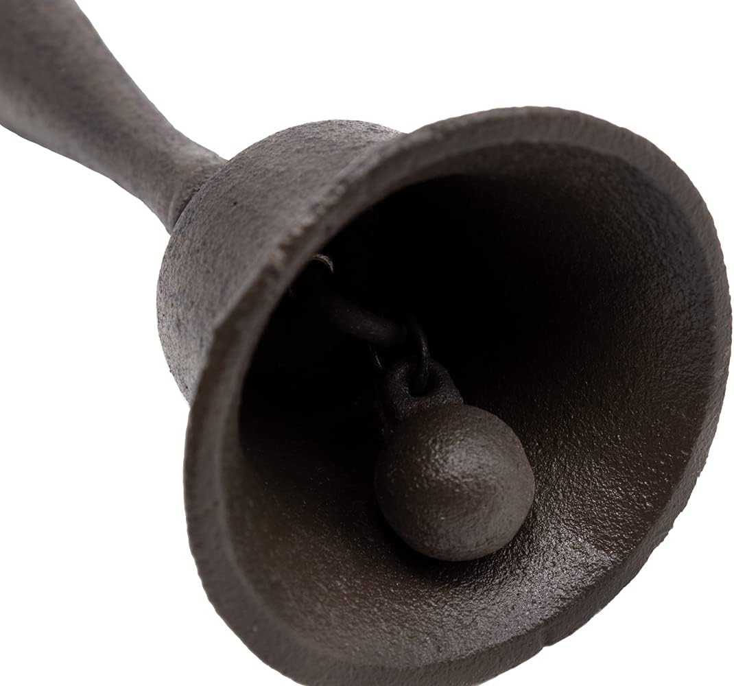 Glocke Gusseisen schwarz stabil Kling Glöckchen Handglocke Weihnachtsmann Advent H=18 cm Motiv Handg