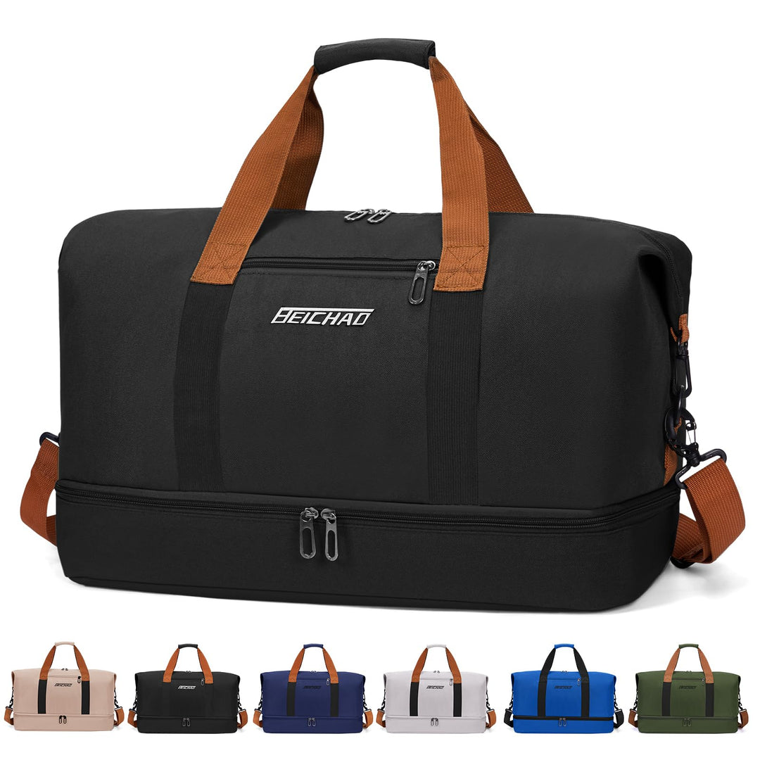 Sporttasche Damen Reisetasche Herren, Sporttaschen mit Schuhfach & Nassfach, Large Capacity Travel B