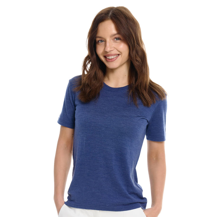 Merino.tech 100% Merino Shirt Damen Wandern - Merinowolle Tshirt Damen Kurzarm - Sport Thermo Unterh