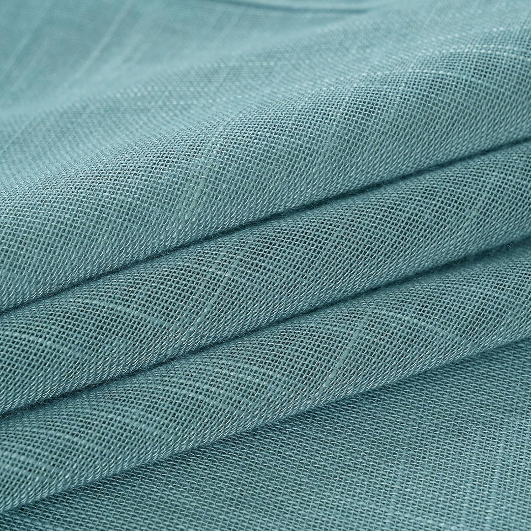 MIULEE 2er Set Voile Vorhang Sheer Leinenvorhang mit Ösen Transparente Leinen Optik Gardine Ösenscha