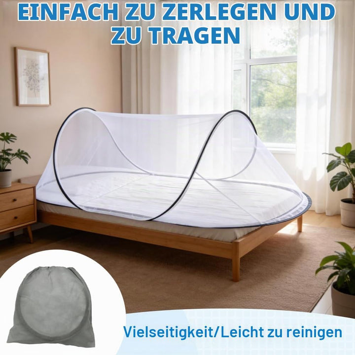 Moskitonetz Pop Up, 200 x 80 x 56 cm Faltbares Moskitonetz, Tragbares Moskitozelt mit Transportbeute