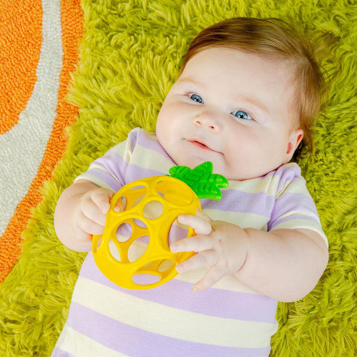 Bright Starts Oball Easy Grasp Ananas Beiring Spielzeug, Hold My Own Kollektion, BPA-frei, Unisex, N