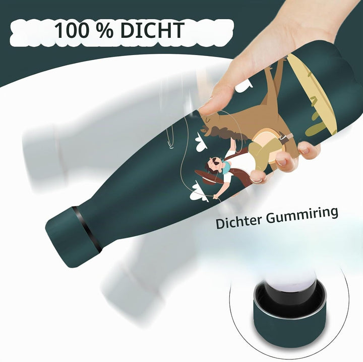 Grsta Trinkflasche 500ml, Trinkflasche Edelstahl, Wasserflasche für Kohlensäurehaltige Getränke, Iso