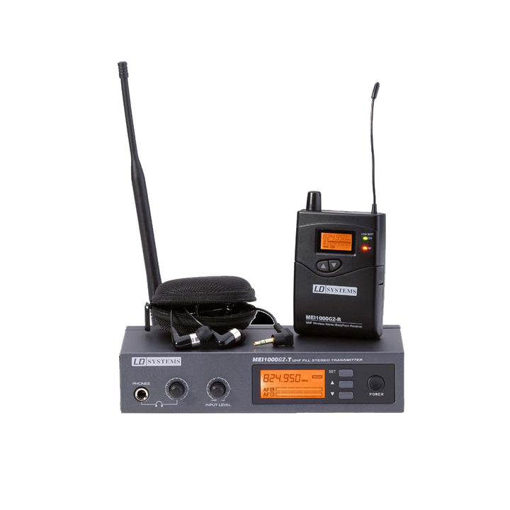 LD Systems MEI 1000 G2 - In-Ear Monitoring System drahtlos mit T Sender und BPR Empfänger, schwarz,