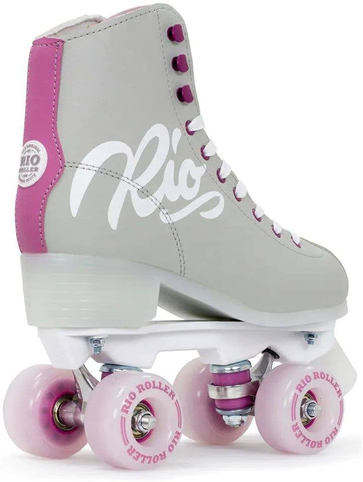 Rio Roller Script Retro Rollschuhe Disco Roller grau-lila 6UK, 6UK