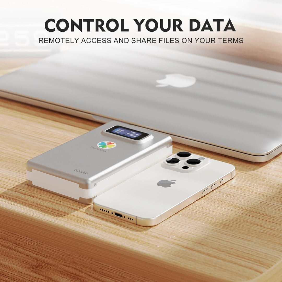 iDiskk NAS Netzwerkspeicher 1TB, Cloud-Speichergerät mit HDD, Fernzugriff, Auto-Backup, Geräteübergr