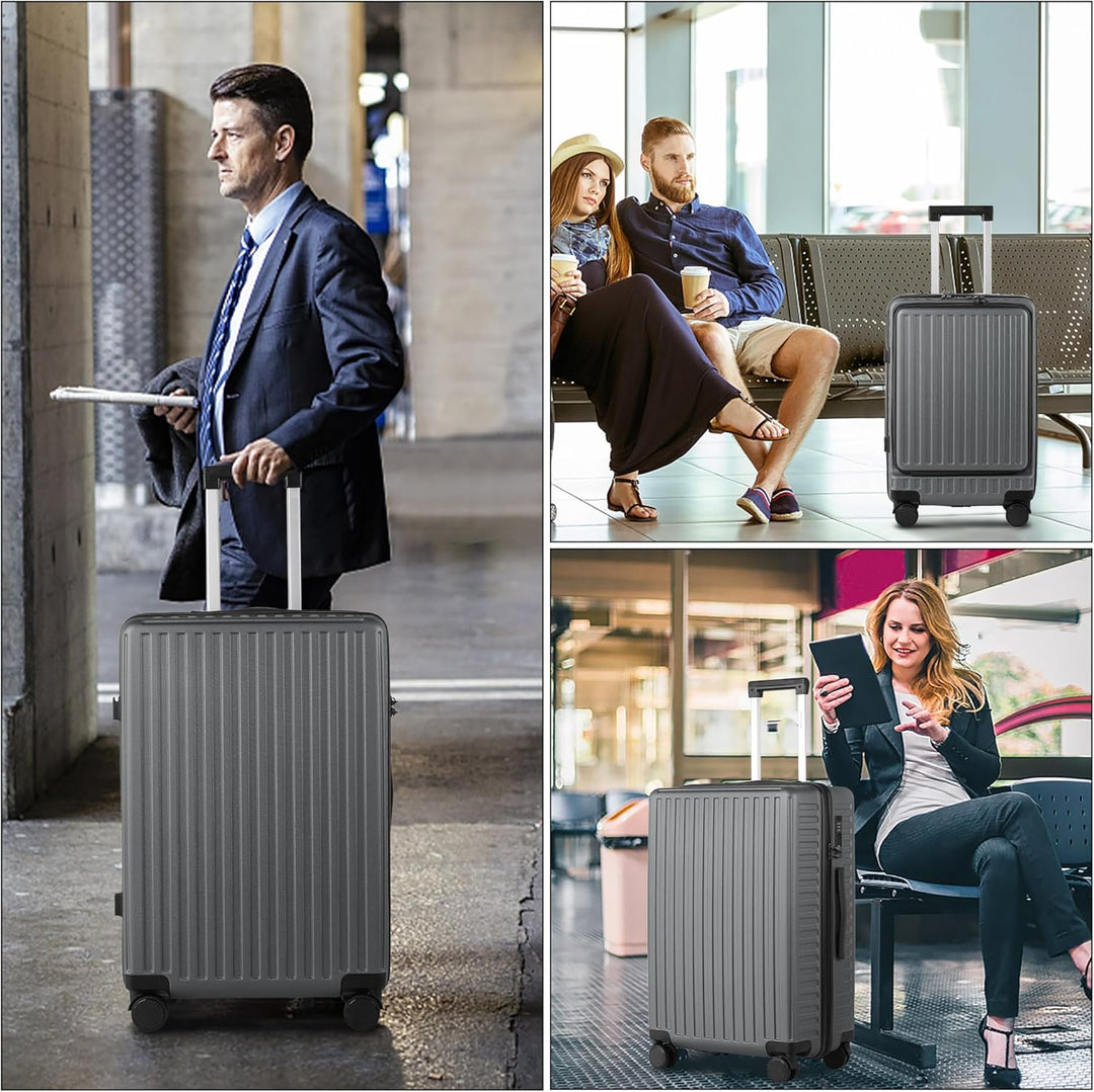 TANTOMI Handgepäck Koffer mit Laptopfach, 20 Zoll Hartschalenkoffer, Leichter ABS-Rollkoffer, Reisek