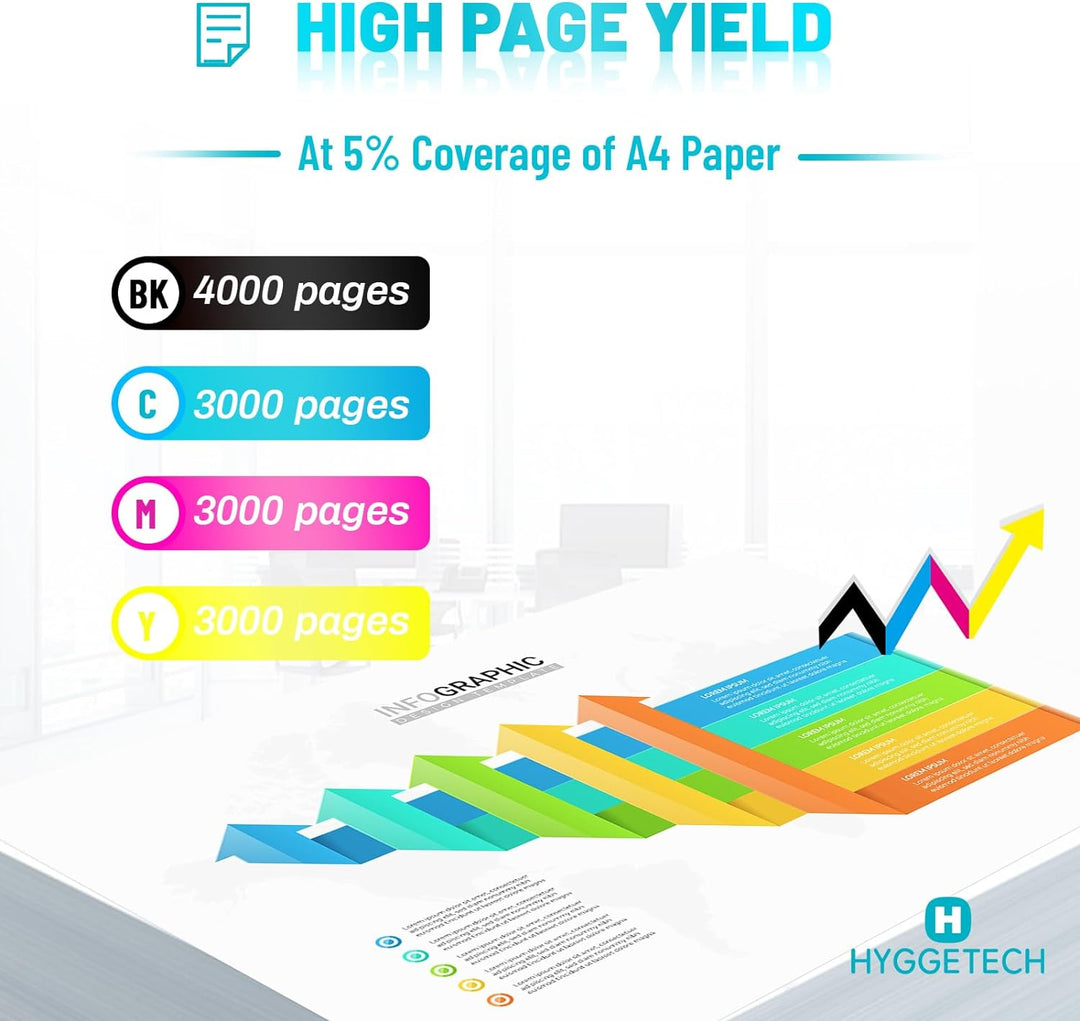 Hyggetech TK5240 TK-5240 Toner Kompatibel mit Kyocera TK5240 TK5240K TK-5240C TK-5240Y TK-5240M für