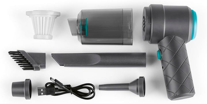 CLEANmaxx Akku-Handstaubsauger im 6-TLG. Set | Kabbelloser & Beutelloser Handsauger | Mit Saug- & Ge