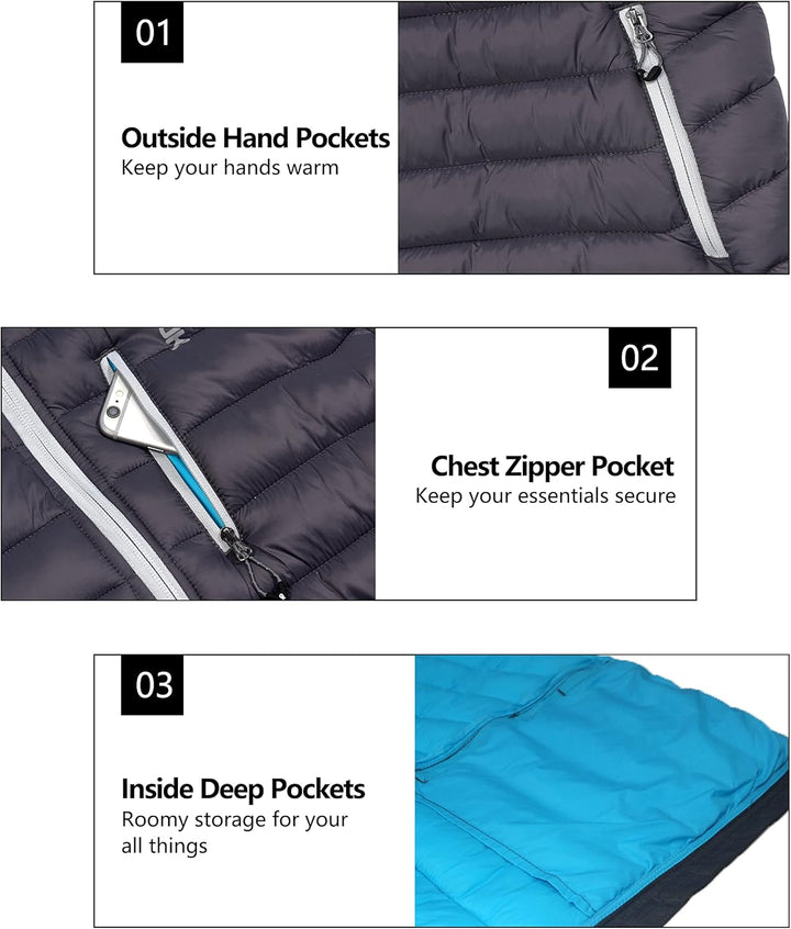 Little Donkey Andy Daunenjacken Damen Leichte Steppjacke Winddichte Warme Winterjacke Outdoor Kapuze
