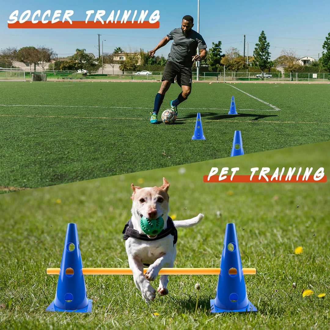 Agility Set Hunde Gross Cavaletti Hunde Steckhürdenset Kinder Hindernisse für Pferde Hundeparcours K