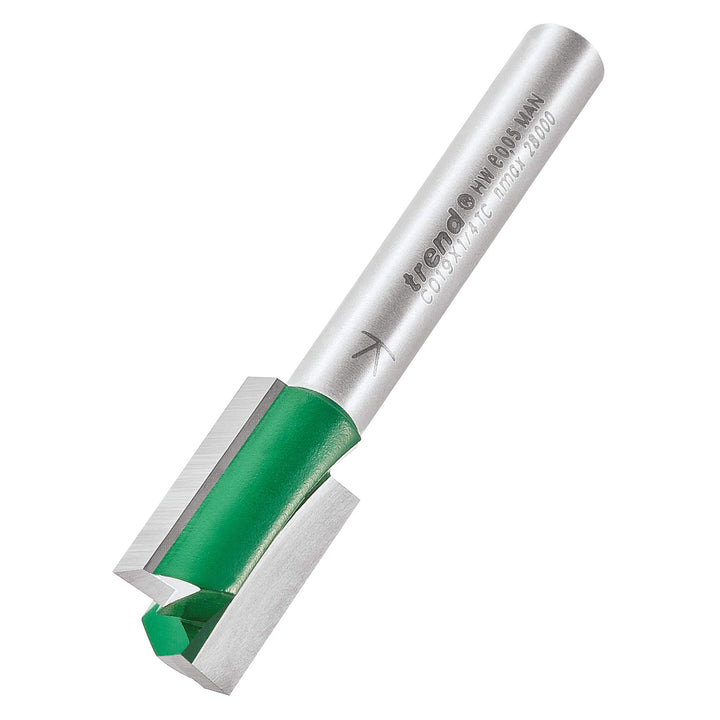 Trend CraftPro Zweischneidiger Spiralnutfräser, 1/4 Zoll Schaft, 12 mm Schnittdurchmesser & 19,1 mm