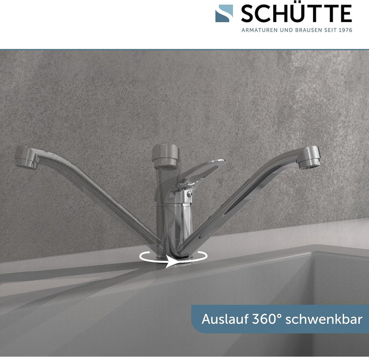 SCHÜTTE PORTO Spültischarmatur, Küchenarmatur 360° schwenkbar, Wasserhahn für die Küche, Mischbatter