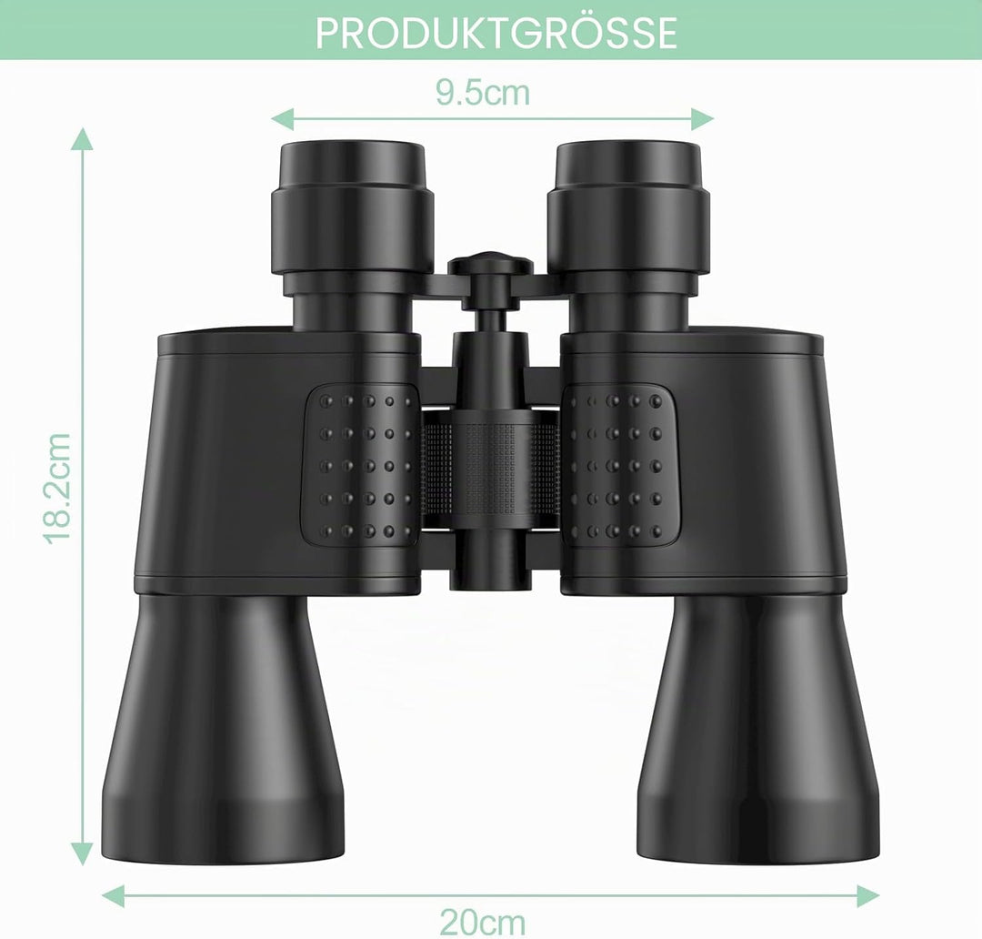 20×50 Fernglas, Fernglas Erwachsene mit BAK9 Prism, Ferngläser mit Trageriemen und Tasche, Feldstech
