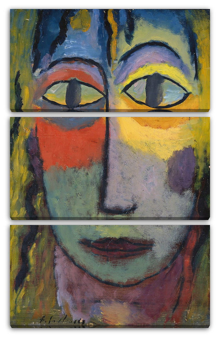 Printed Paintings Leinwand 3-teilig(80x120cm): Alexej von Jawlensky - Kopf Einer Frau Medusa 80x120