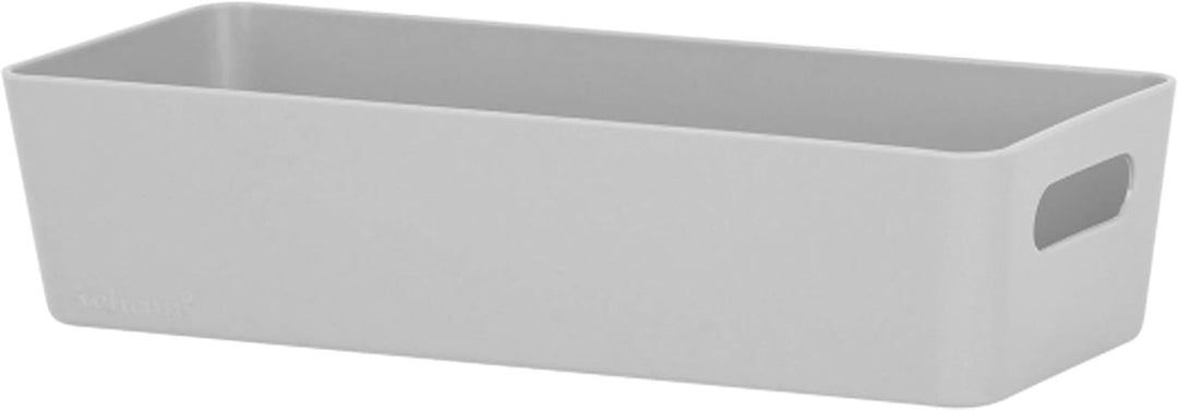 6x Ordnungsboxen - 6 cm hoch - GRAU - 25x10x6cm - 1 Liter - Ordnungskorb - Schubladenorganizer Schub