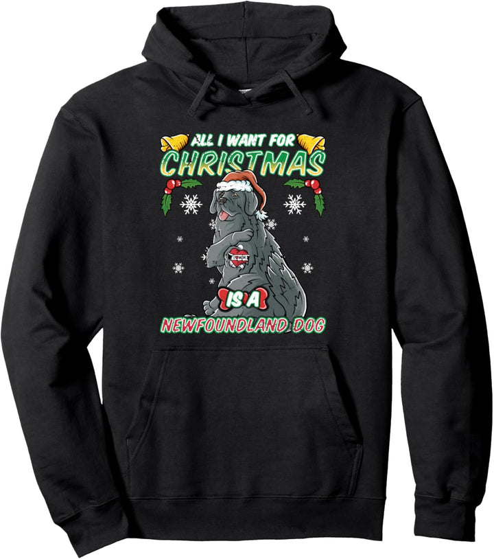 All I Want For Christmas Is A Newfoundland Weihnachtsmann Pullover Hoodie