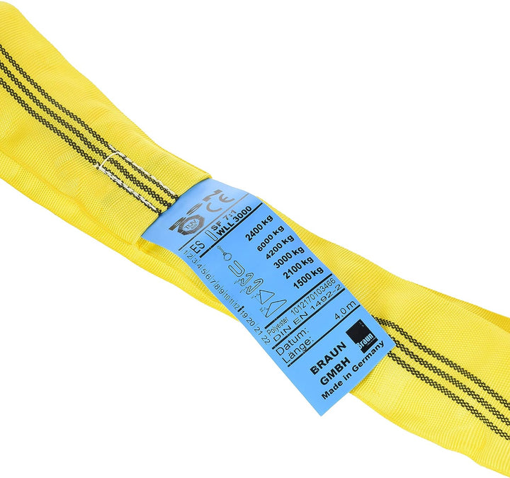 Braun GmbH 30081RS Rundschlinge 3000 kg Tragkraft, 8 m Umfang = 4 m Nutzlänge, endlos mit Polyesterk