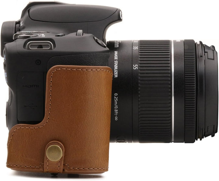 MegaGear Canon EOS Rebel SL2, EOS 200D, Kiss X9 18-55mm Objektiv Ever Ready Leder Kamera-Case mit Tr