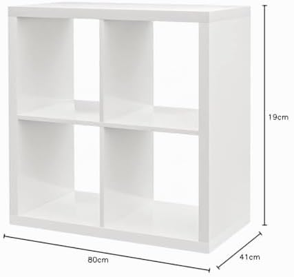 Kallax IKEA Regal – Bücherregal-4er-weiss Grösse: 77 X 77 cm, weiss-Glanz, 77x77 cm, Weiss-glanz