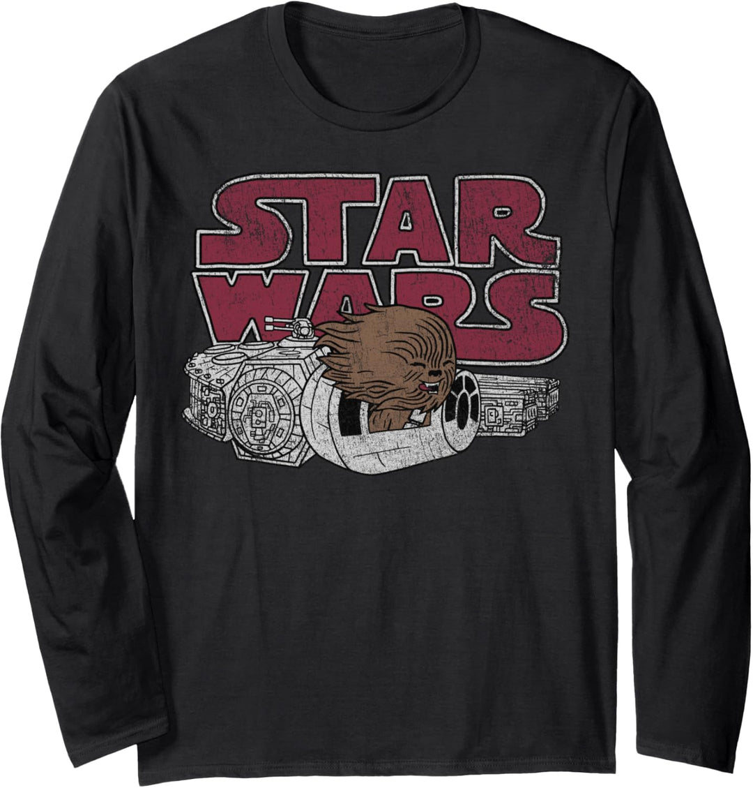 Star Wars Chewbacca Chibi Portrait Langarmshirt