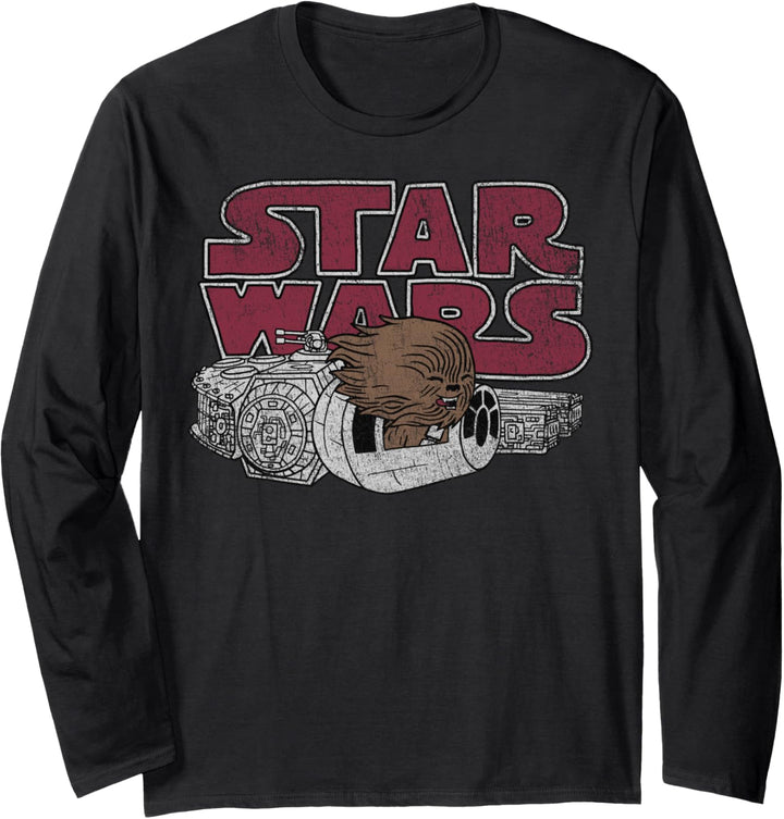 Star Wars Chewbacca Chibi Portrait Langarmshirt