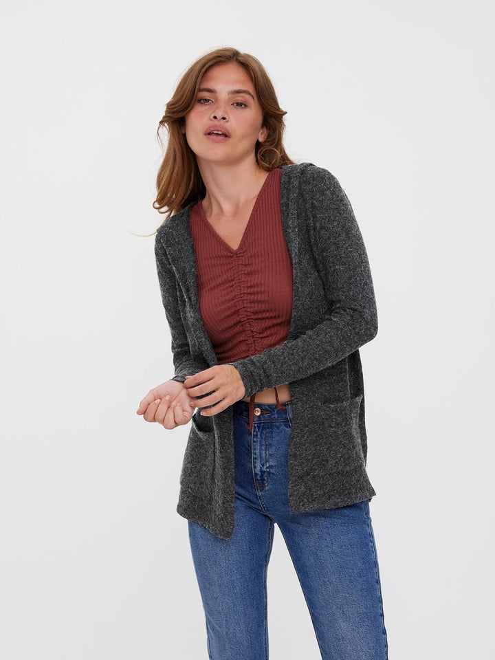 Vero Moda Female Strickjacke VMDOFFY Strickjacke S Dark Grey Melange, S Dark Grey Melange