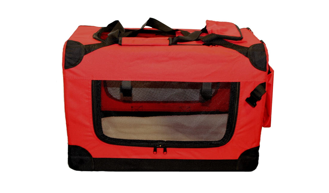 walexo Faltbare Hundebox Hundetransportbox Katzentransportbox Katzenbox (ROT, M) Rot M, Rot M