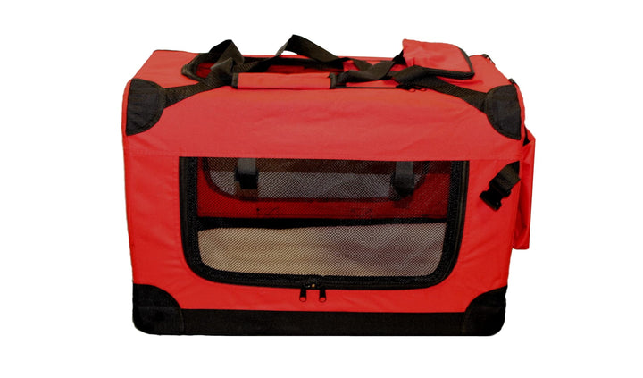 walexo Faltbare Hundebox Hundetransportbox Katzentransportbox Katzenbox (ROT, M) Rot M, Rot M