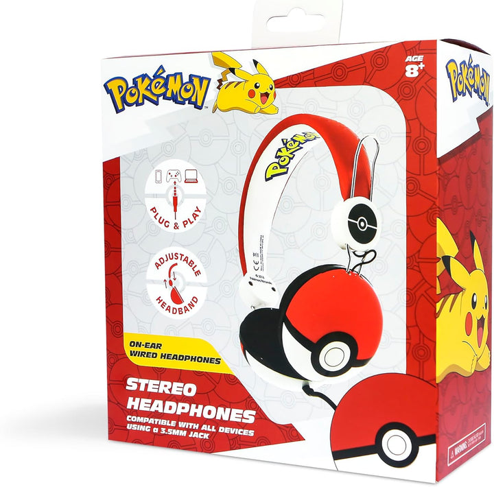 OTL Technologies TWEEN Kinder Kopfhörer Pokemon Pokeball (faltbar, gepolsterte Bügel, buntes Comic D
