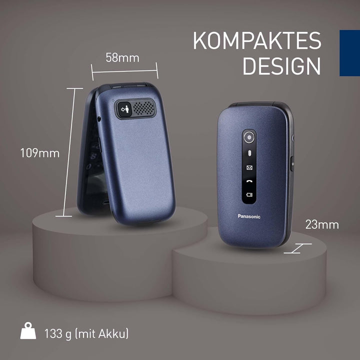 Panasonic KX-TU550EXC 4G Essentials Clamshell Handy für Senioren, 1,2 MP Kamera, Seniorentelefon mit
