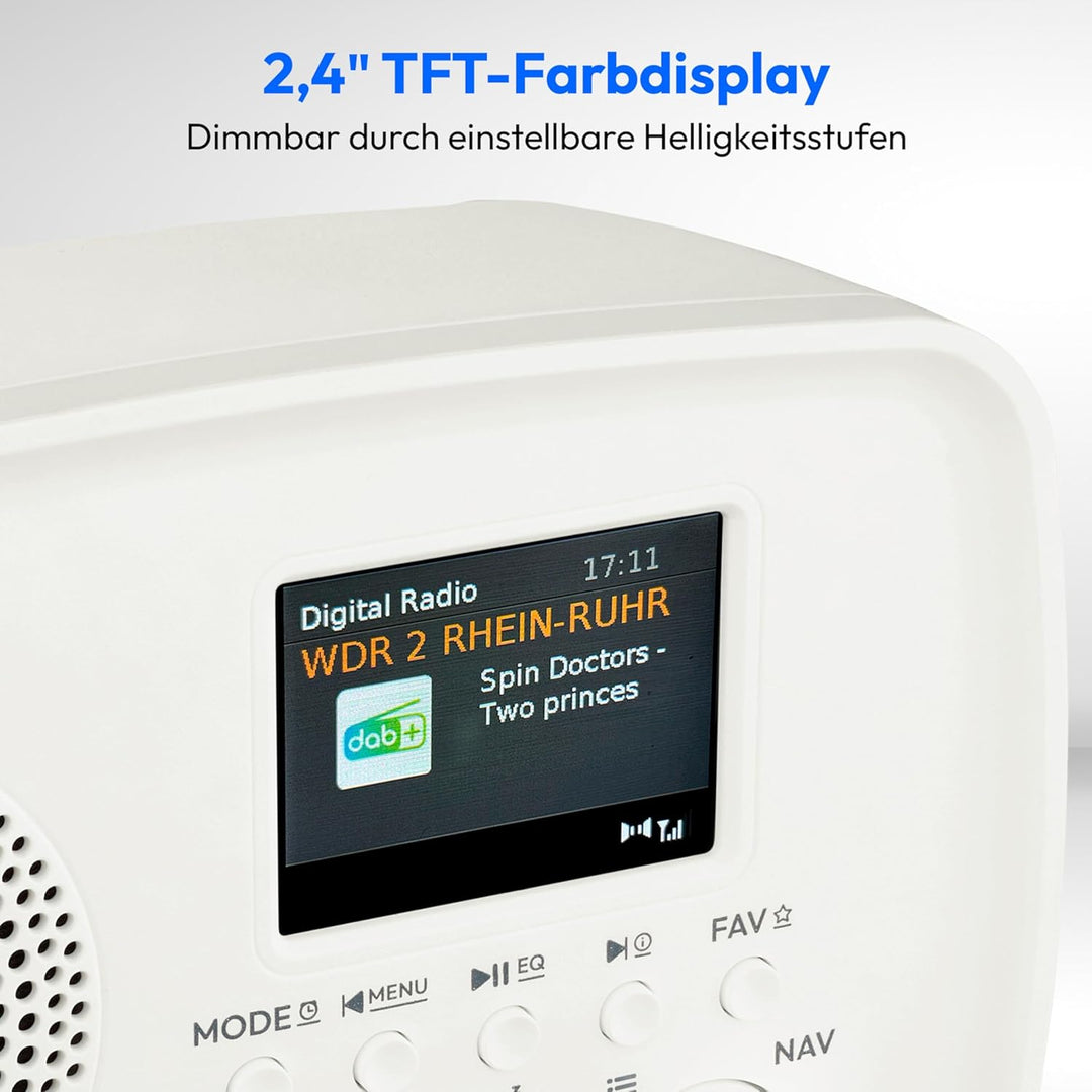 MEDION DAB+ Radio mit Bluetooth DRE-1 (DAB Plus, UKW Radio, Tropfwasserschutz, Teleskopantenne, Weck