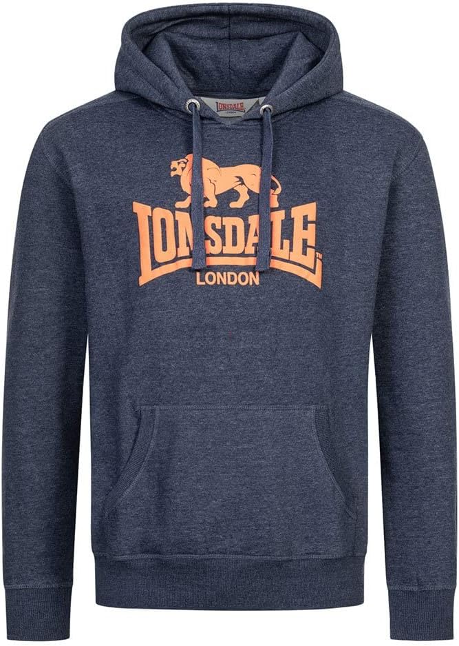 Lonsdale Herren Gledfield Sweatshirt L Marl Navy/Orange, L Marl Navy/Orange