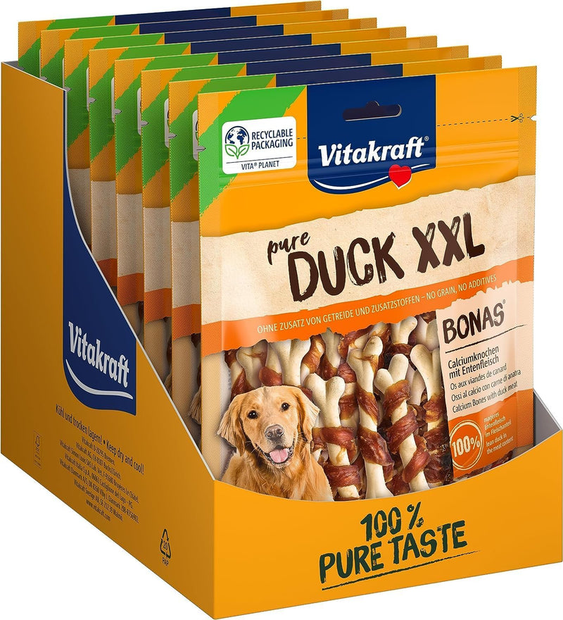 Vitakraft Entenfleischstreifen XXL, Hundesnack mit magerem Entenfleisch, im wiederverschliessbaren X