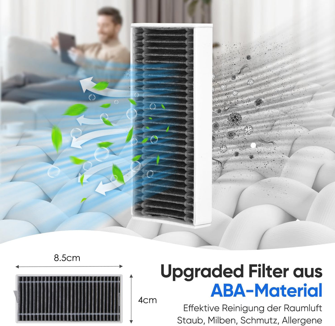 Zubehör für Ecovacs Deebot X9 PRO OMNI, 1*Hauptbürste, 2*Wischwalze, 4*Staubbeutel, 4*Seitenbürsten,